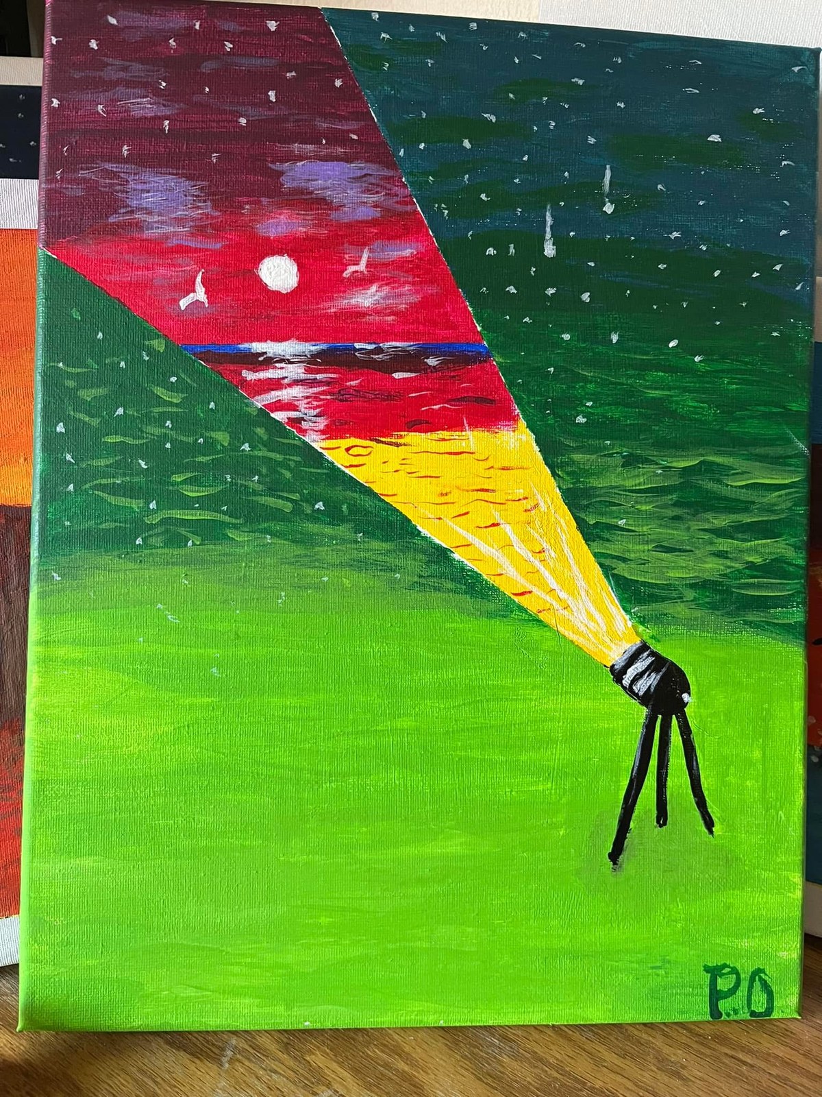 Night Beacon, original artwork by Paul O'Lone