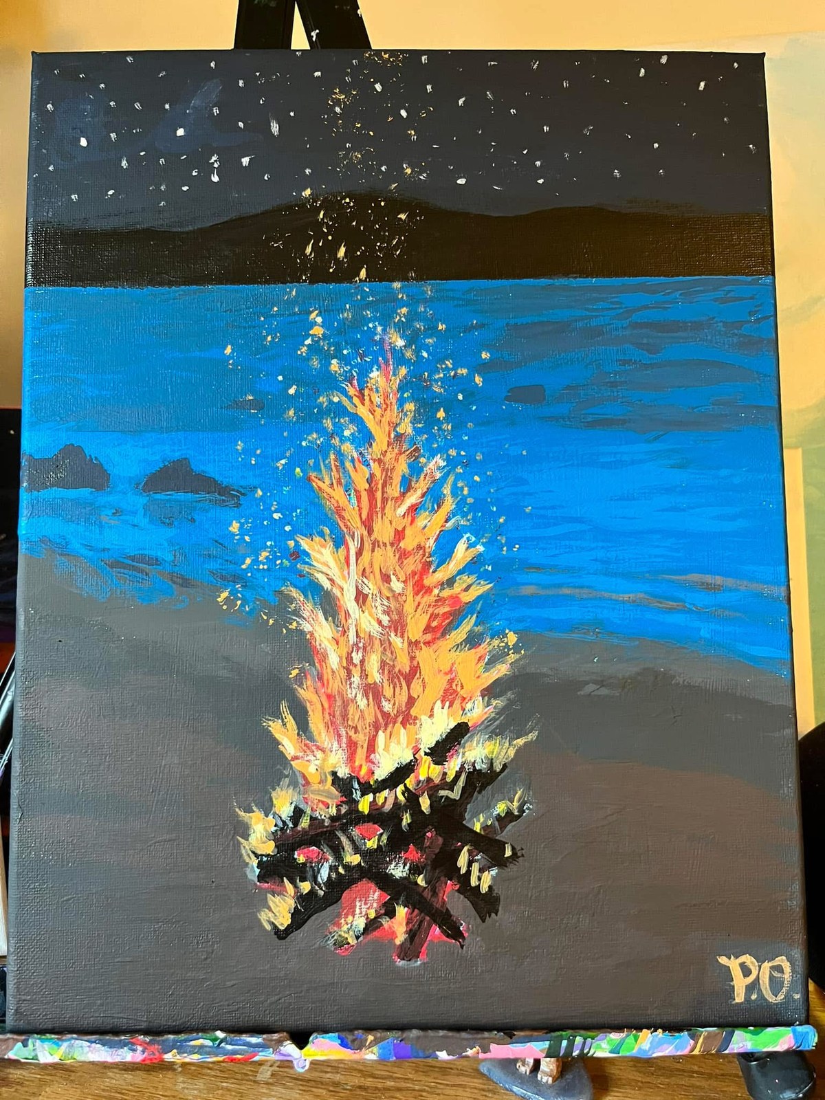 Fire by the Water, original artwork by Paul O'Lone