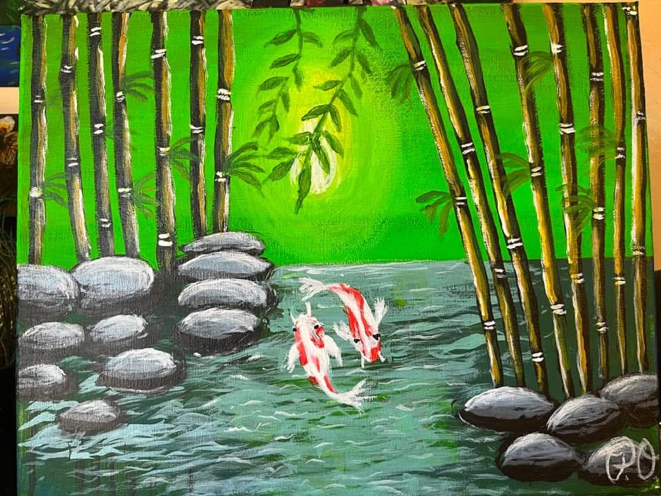 Koi Garden, original artwork by Paul O'Lone