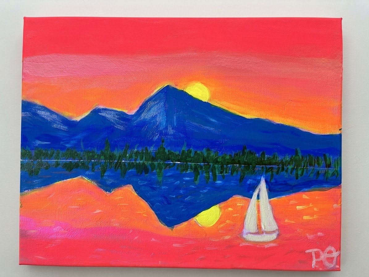 Mountain Reflection, original artwork by Paul O'Lone