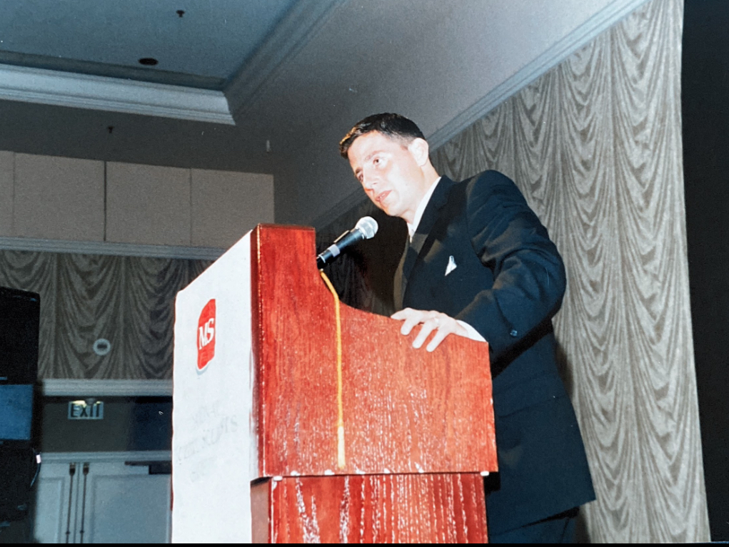 Paul O'Lone speaking at the MS Society Dinner of Champions