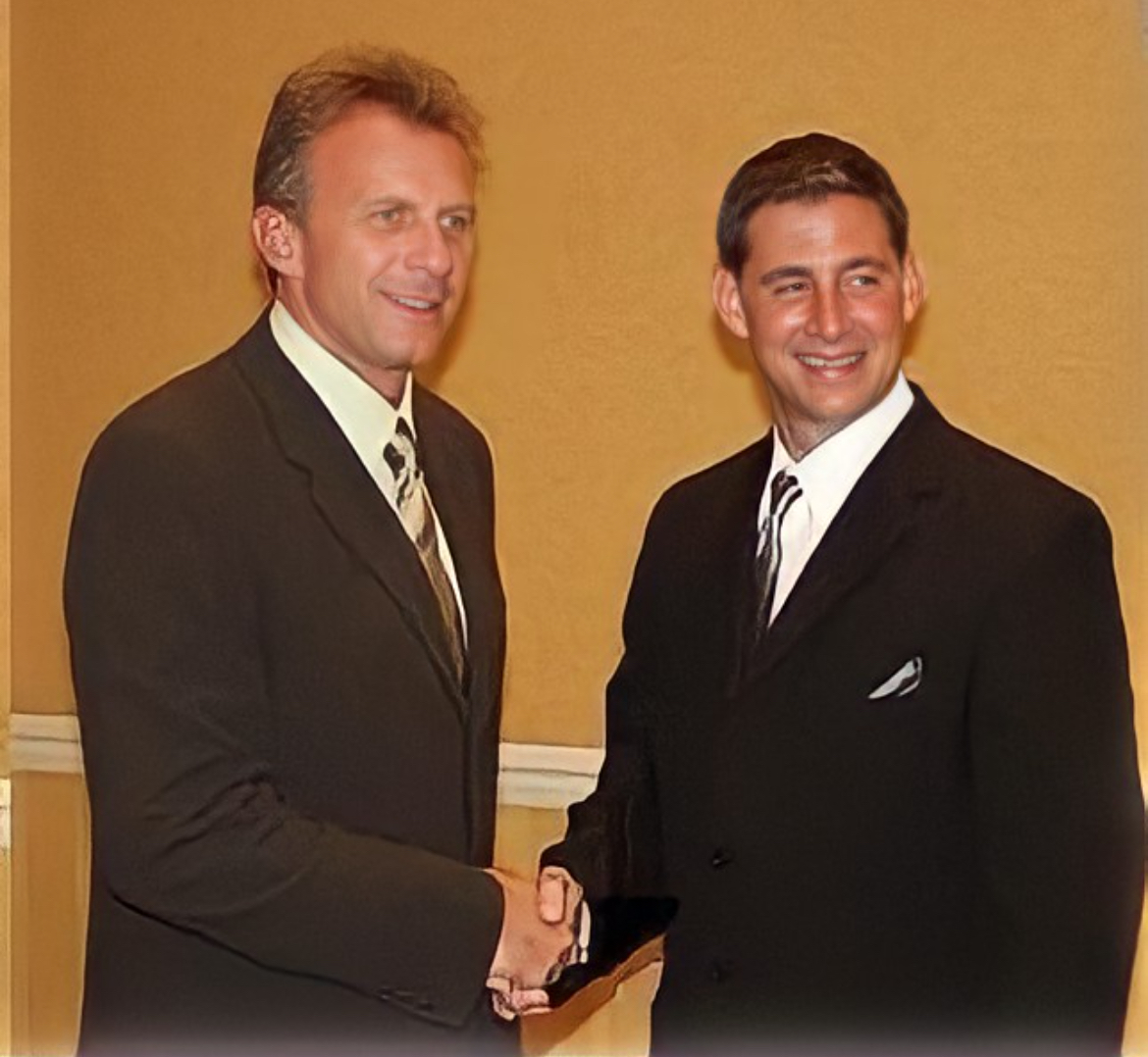 Paul O'Lone with Joe Montana