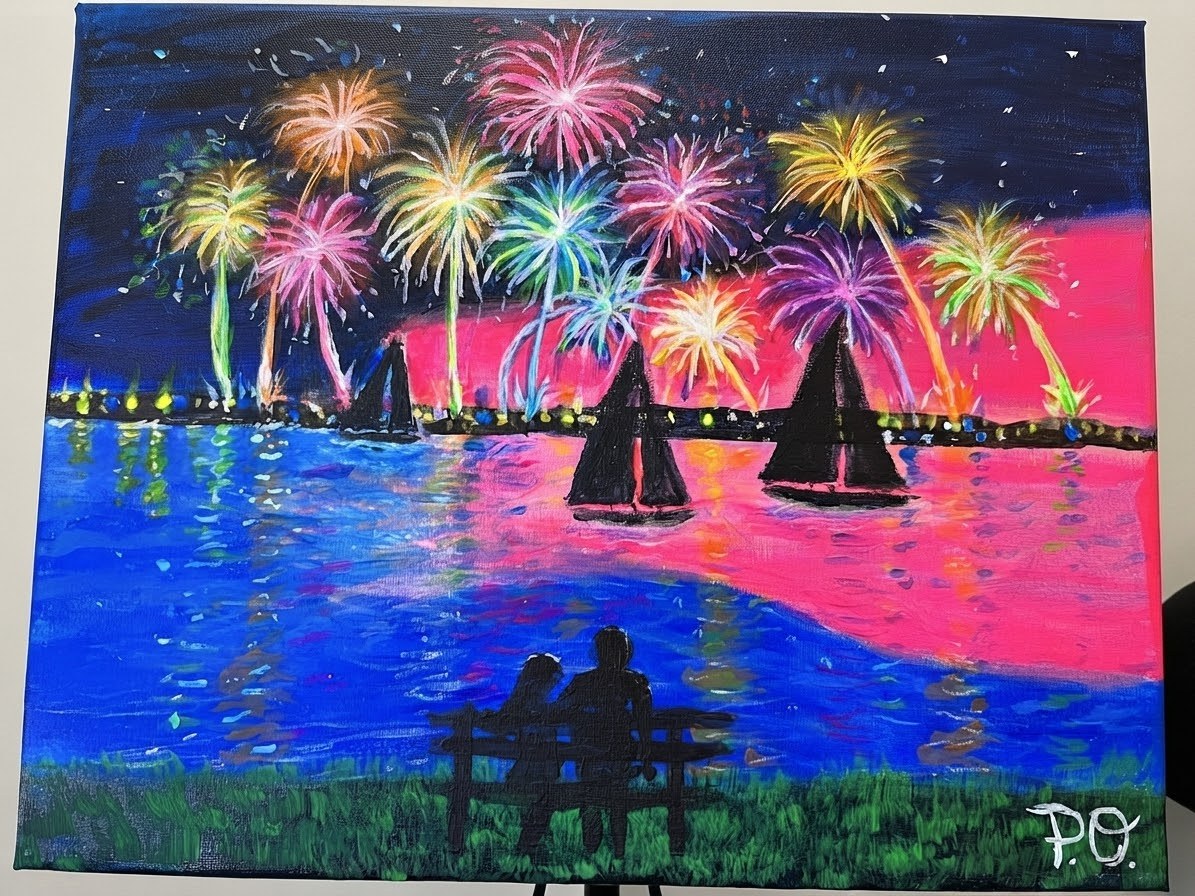 Fireworks on the Bay by Paul O'Lone