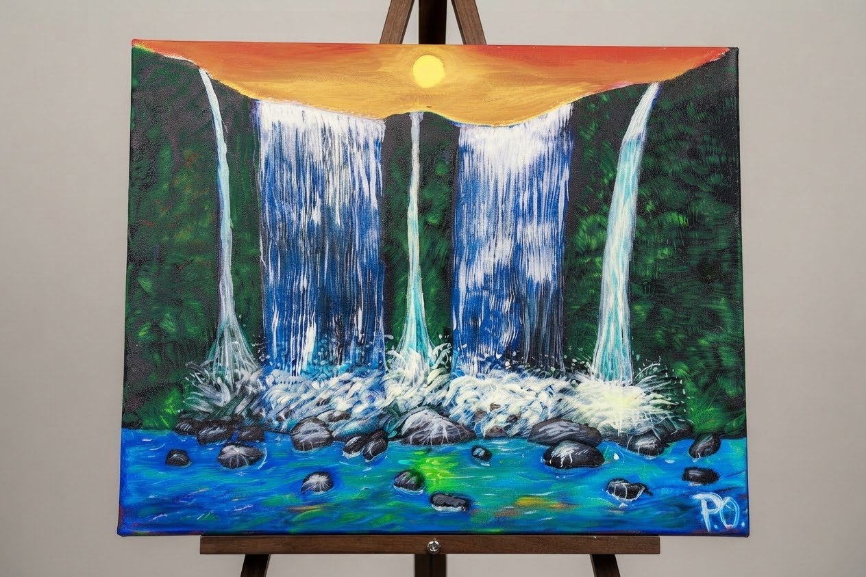 Four Falls, original artwork by Paul O'Lone